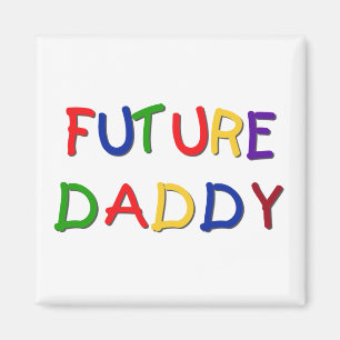 Zukünftige Vati-Primärfarbt-shirts und -geschenk Magnet