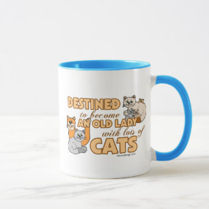 Zukünftige verrückte Katzen-Dame Funny Saying Tasse