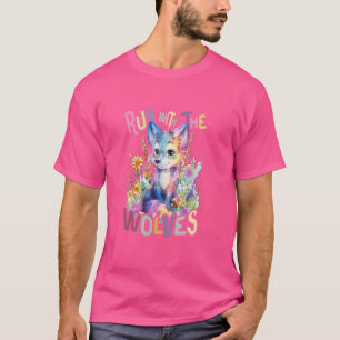 zukünftiger Alpha-Wolf mit Blume niedliche Wölfe T-Shirt
