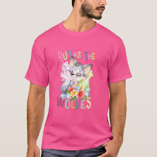 zukünftiger Alpha-Wolf mit Blume niedliche Wölfe T-Shirt