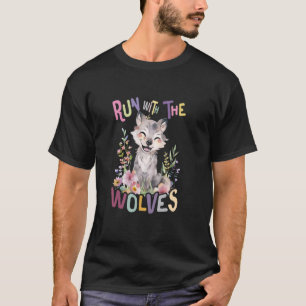 zukünftiger Alpha-Wolf mit Blume niedliche Wölfe T-Shirt