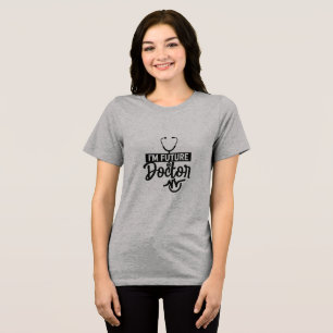 Zukünftiger Arzt Typografie Geschenk für Medizinst Tri-Blend Shirt