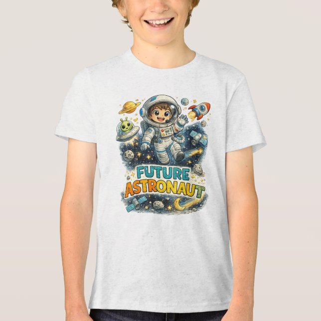 Zukünftiger Astronaut Tri-Blend Shirt (Vorderseite)