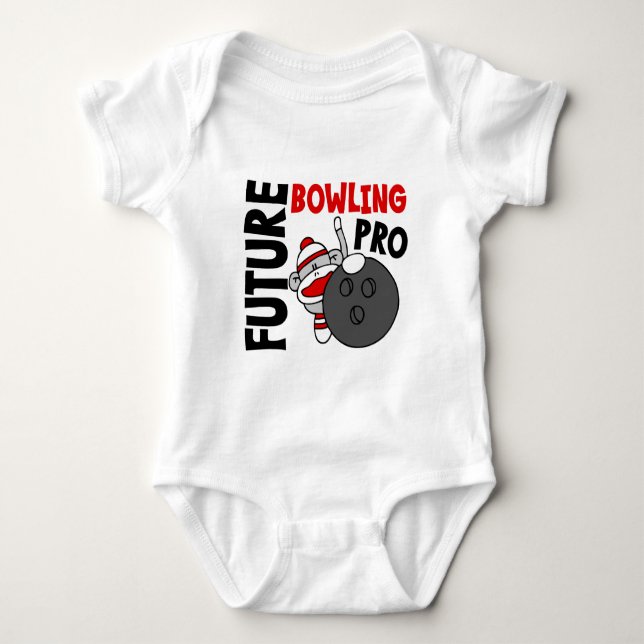 Zukünftiger Bowlings-Prosocken-Affe Baby Strampler (Vorderseite)