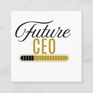 Zukünftiger CEO Loading Motivationszitat Quadratische Visitenkarte