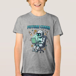 Zukünftiger Coder – Cute Robot Coding Design Tri-Blend Shirt