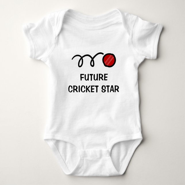 Zukünftiger Cricket-Spieler | Niedliche Babykleidu Baby Strampler (Vorderseite)