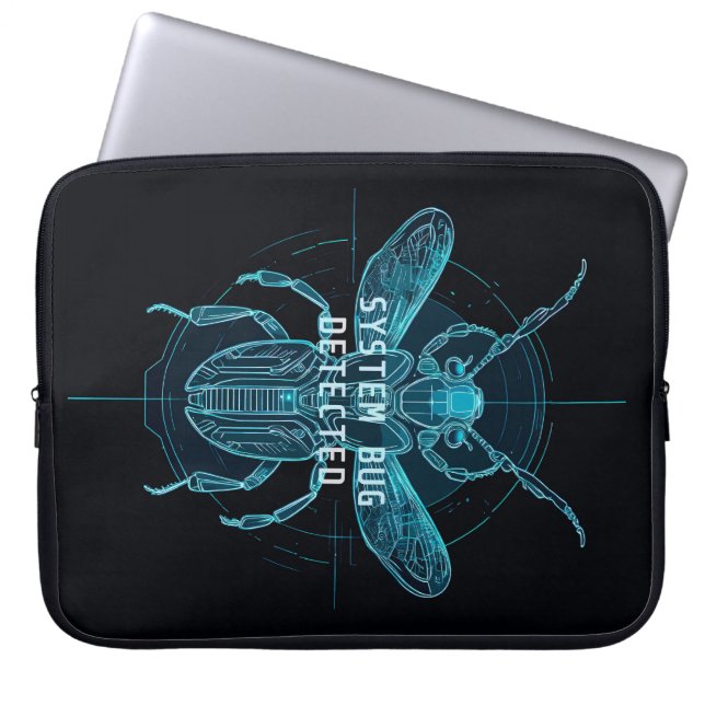 Zukünftiger Cyber-Bug entdeckt IT-Humor Laptopschutzhülle (Vorderseite)