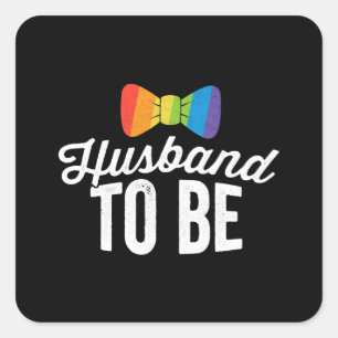 Zukünftiger Ehemann LGBT Stolz Schwule Hochzeit Ju Quadratischer Aufkleber