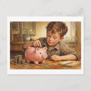 Zukünftiger Finanzier. Postkarte