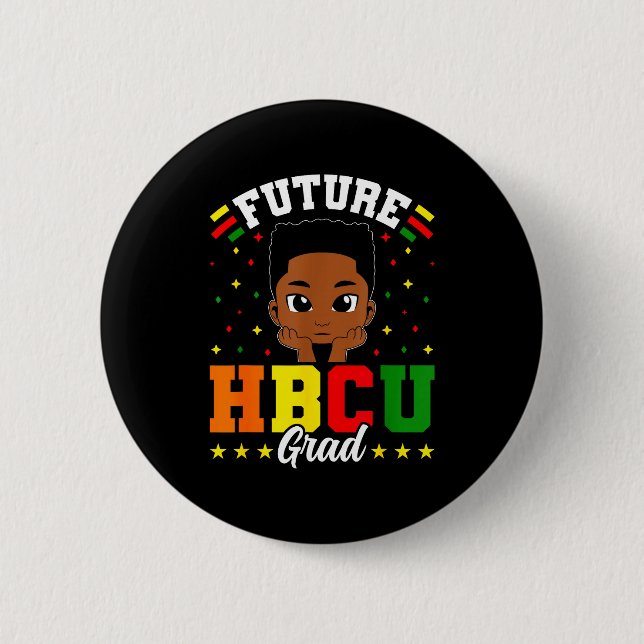 Zukünftiger Hbcu-Absolvent Junge Schwarzer Histori Button (Vorderseite)