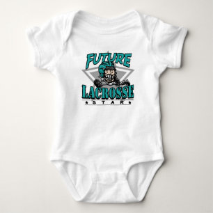 Zukünftiger Lacrosse-Stern-aquamariner Sturzhelm Baby Strampler