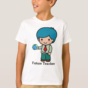 Zukünftiger Lehrer mit Globus T-Shirt