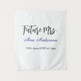 Zukünftiger Nachname der Braut in Grau Lila Wandteppich