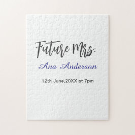 Zukünftiger Nachname der Braut in spe lila grau Na Puzzle