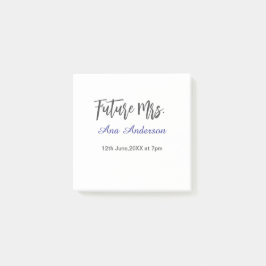 Zukünftiger Nachname der Ehefrau, Braut in spe, li Post-it Klebezettel