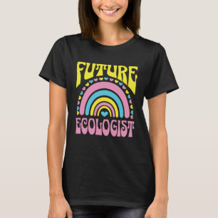 Zukünftiger Ökologe Helle Retro-Regenbogen-Ökologe T-Shirt