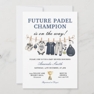 Zukünftiger Padel-Champion-Junge Wäscheleine Baby Einladung