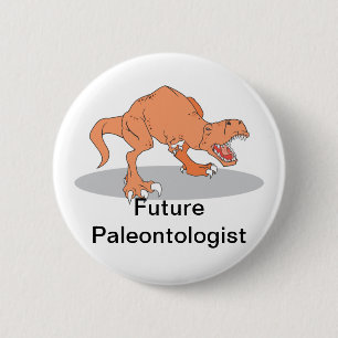 Zukünftiger Paläontologe mit T-Rex Dinosaur Button