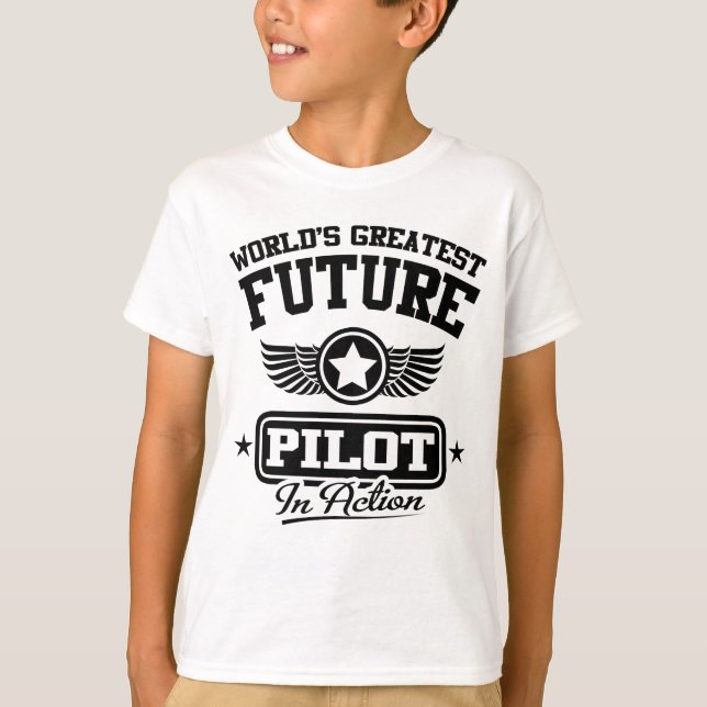 Zukünftiger Pilot in der Aktion T-Shirt (Vorderseite)