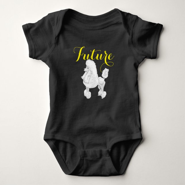 Zukünftiger Pudel-Baby-Bodysuit Baby Strampler (Vorderseite)