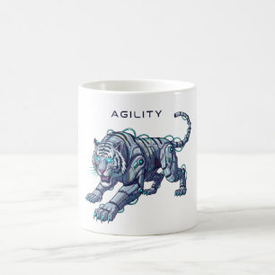 Zukünftiger Robotertiger Kaffeetasse