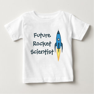 Zukünftiger Rocket-Wissenschaftler-blauer Baby T-shirt