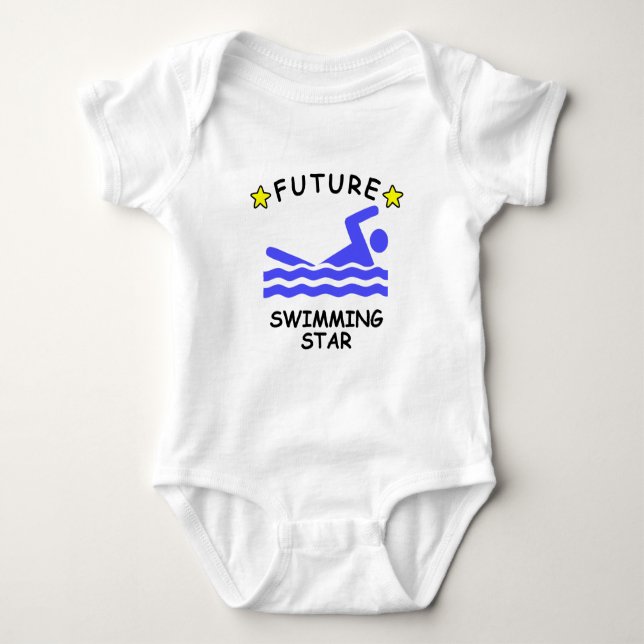 Zukünftiger Schwimmen-Stern Baby Strampler (Vorderseite)
