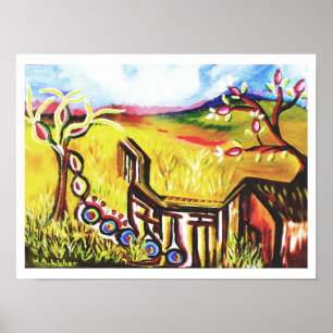Zukünftiger Sommer in der ländlichen Kunst Poster