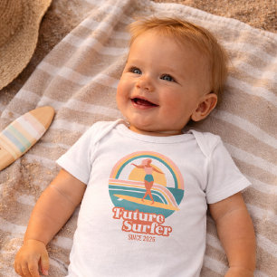 Zukünftiger Surfer-Baby-Body Retro-Strand-Romper Baby Strampler