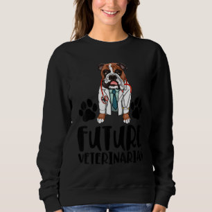 Zukünftiger Tierarzt Bulldogge Frauen lieben Hun Sweatshirt