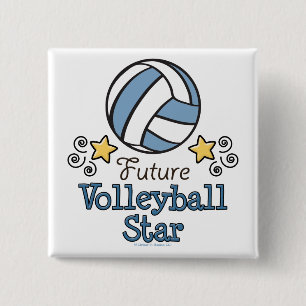Zukünftiger Volleyball-Stern-Knopf Button