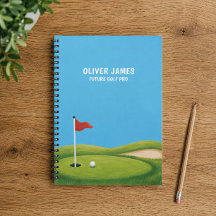 Zukünftiges Golfprofi personalisiertes Kinder Noti Notizblock