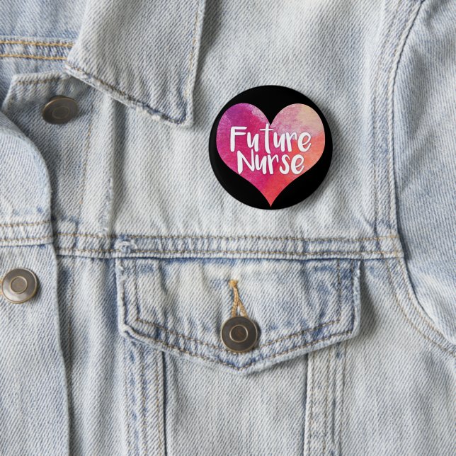 Zukünftiges Krankenschwester-Aquarell-Herz Button (Beispiel)