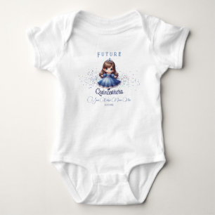 Zukünftiges Quinceañera-Baby-Outfit – Blaues Kleid Baby Strampler