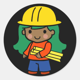 Zukunftsarchitektin / Ingenieur Runder Aufkleber