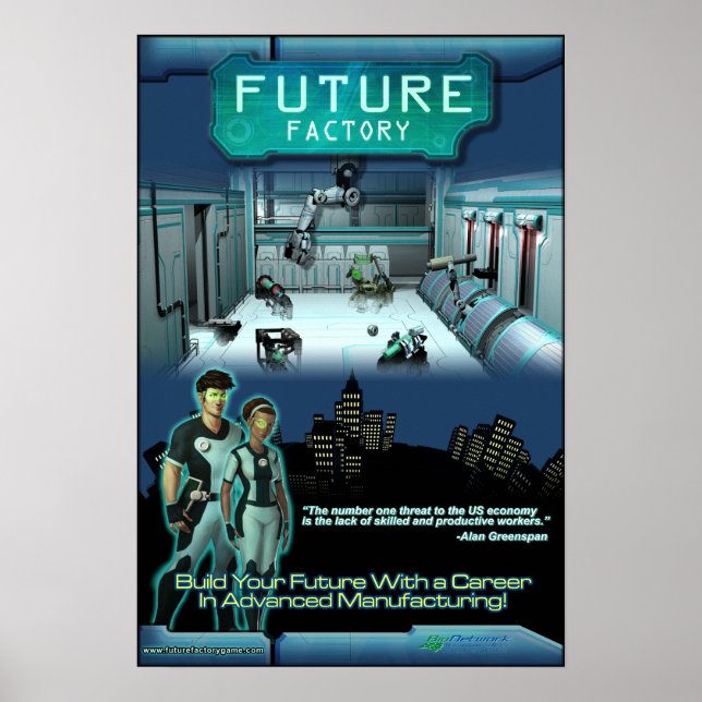 Zukunftsfähiges Factory Game Poster (Vorne)