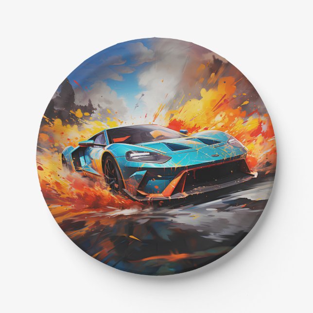 Zukunftsgeschwindigkeit Pappteller (Vorderseite)