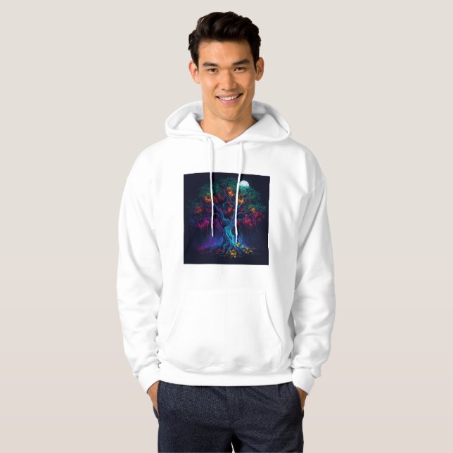 Zukunftsweisender digitaler Glühbaum Hoodie (Vorne ganz)