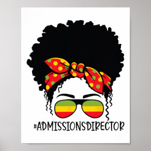 Zulassungsdirektorin Unordentlicher Dutt Afro Frau Poster
