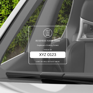 Zulassungsnummer des Fahrzeugs mit individuellem T Fensteraufkleber