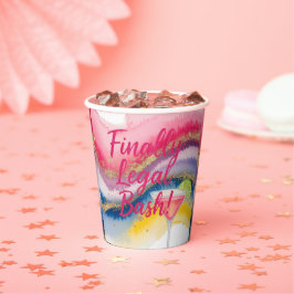 Zuletzt Recht 21. Glitzer Wasserfarbe Geburtstag Pappbecher