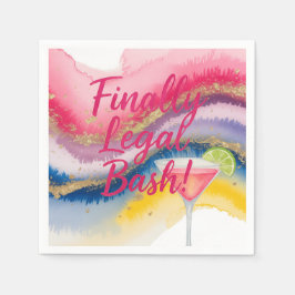 Zuletzt Recht 21. Glitzer Wasserfarbe Geburtstag Serviette