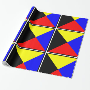 Zulu: blau, rot, schwarz, gelb geschenkpapier