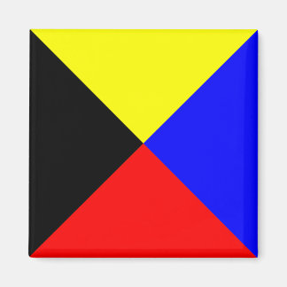 Zulu ICS Seefunkflagge Quadrat Magnet