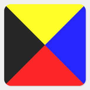 Zulu ICS Seesignalflagge Quadratischer Aufkleber