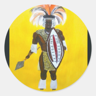 Zulu-Krieger Runder Aufkleber