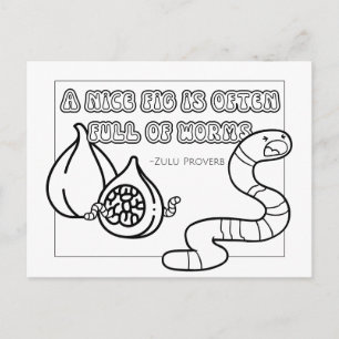 Zulu Proverb Coloring Postcard Postkarte