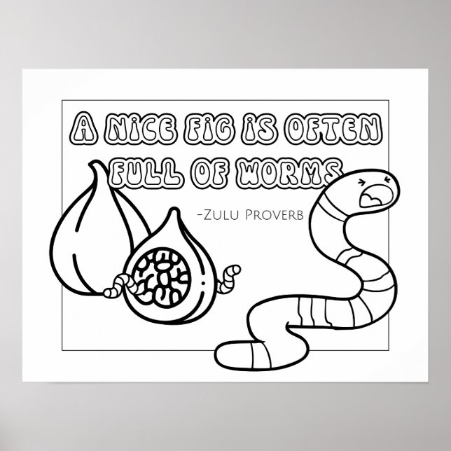 Zulu Proverb Coloring Poster (Vorne)
