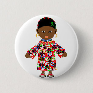 Zulu-Puppe Button